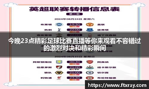 今晚23点精彩足球比赛直播等你来观看不容错过的激烈对决和精彩瞬间